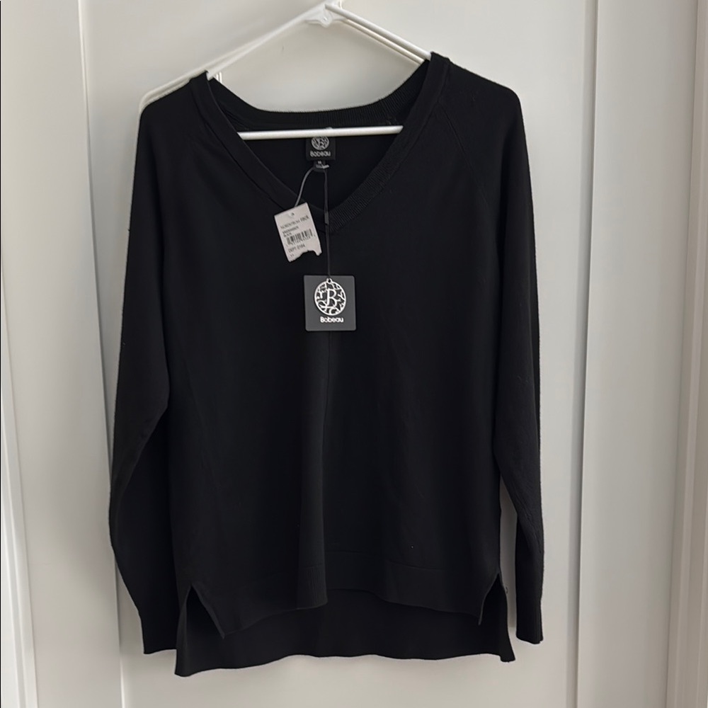 Eileen Fisher Black V-Neck Women's Top